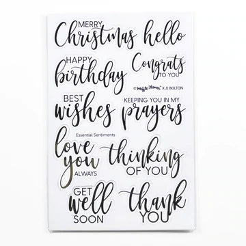 Essential Sentiments diecut sheet black/white*