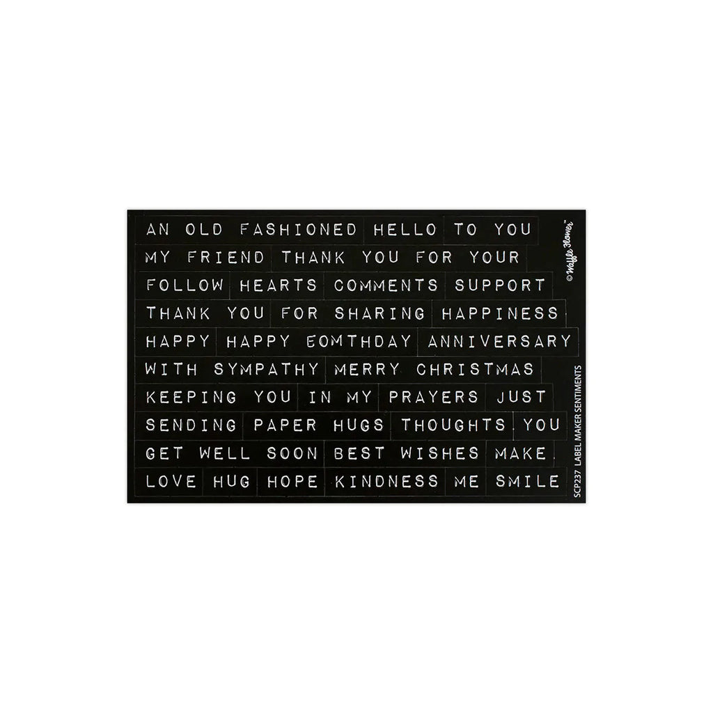 Label Maker Sentiments Diecut - Black*