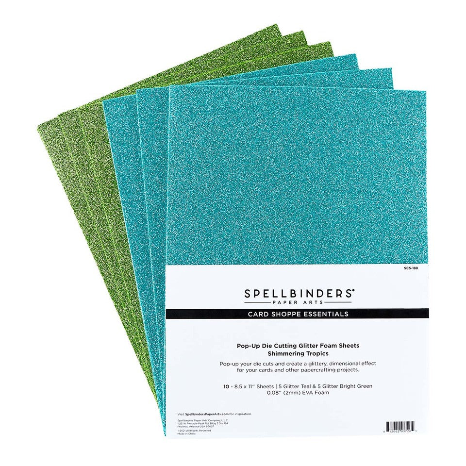 Pop-Up Die Cutting Glitter Foam Sheets- Shimmering Tropics*