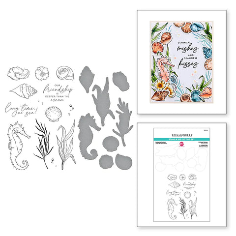 Ensemble de tampons et matrices de jardin Seahorse de la collection Seahorse Kisses par Dawn Woleslagle