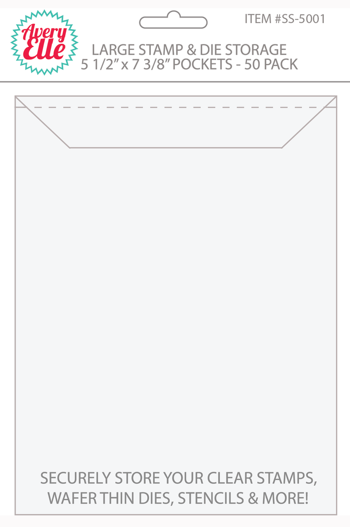 Grandes pochettes de rangement pour tampons et matrices - Lot de 50