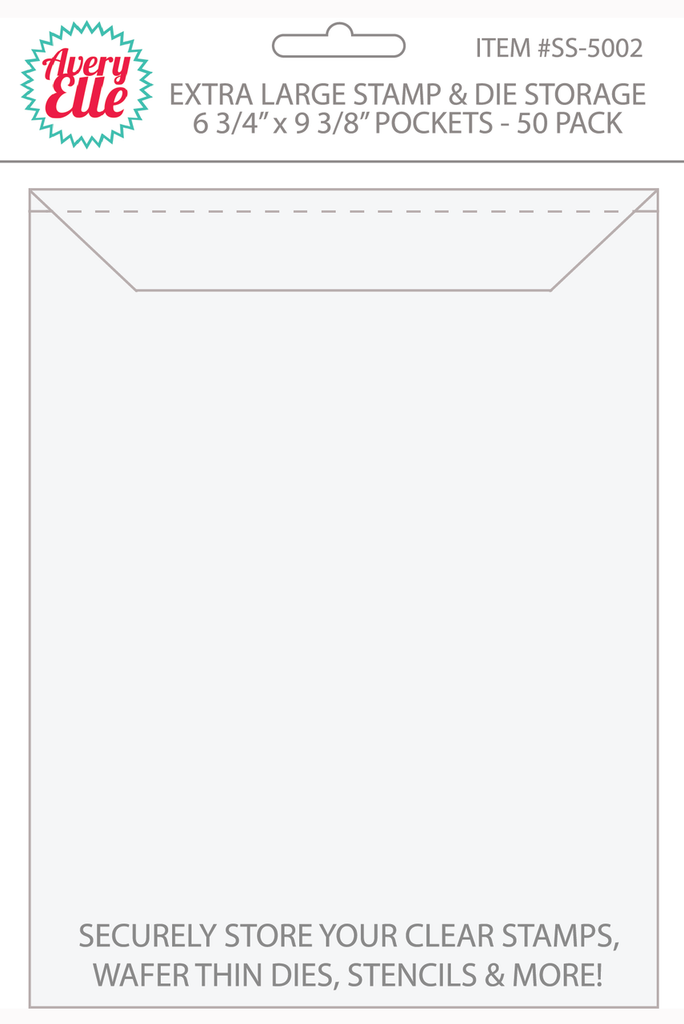 Pochettes de rangement extra larges pour tampons et matrices - Ensemble de 50
