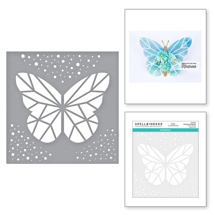 Geometric Butterfly Stencil from Bibi’s Butterflies Collection by Bibi Cameron