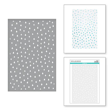 Pochoir goutte de pluie de la collection de pochoirs en couches de Spellbinders