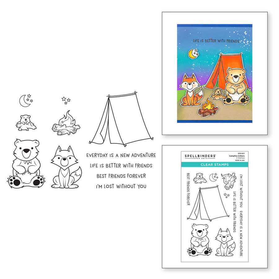 Ensemble de tampons transparents Campfire Critters de la collection Cardmaker II