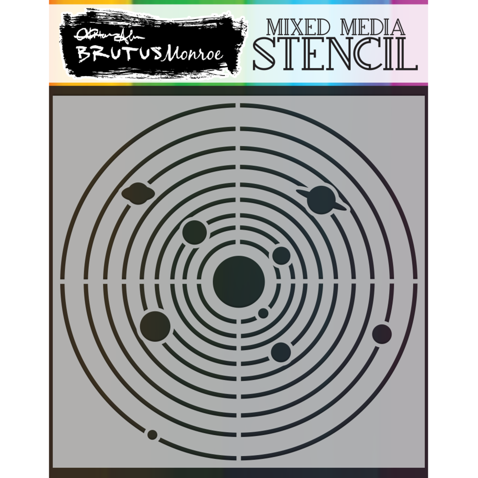 Mixed Media Stencil - Solar System*