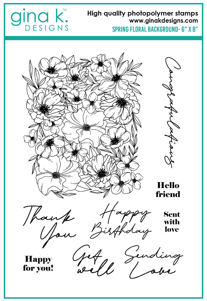 Jeu de timbres de fond floral de printemps