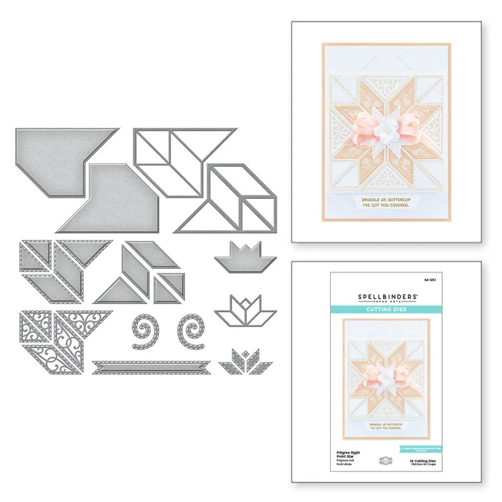 Matrices gravées en filigrane à huit branches de la collection Home Sweet Quilt par Becca Feeken