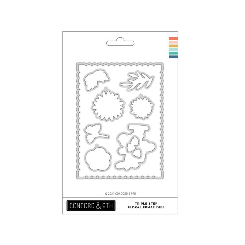 Matrices de découpe à cadre floral en trois étapes