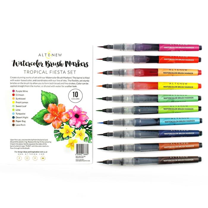 Watercolor Brush Markers - Tropical Fiesta Set