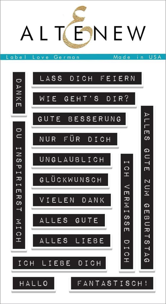 Ensemble de tampons allemands Label Love