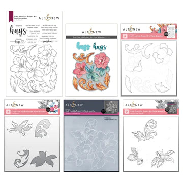 Kit de projet Craft Your Life : Ensemble d'acanthes florales et de pochoirs à superposer supplémentaires