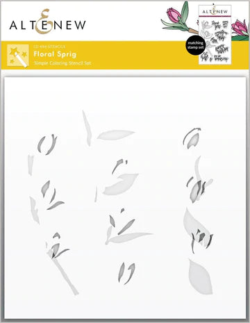 Floral Sprig Simple Coloring Stencil Set (2 in 1)