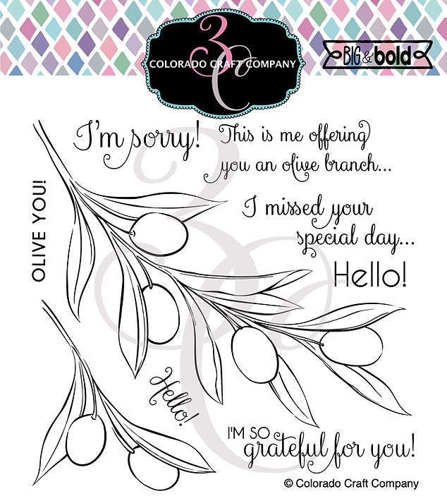 Big & Bold - Olive Branch 6x6 Clear Stamps*