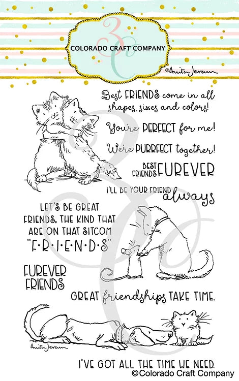 Anita Jeram - Furever Friends 4 x 6 Clear Stamps*