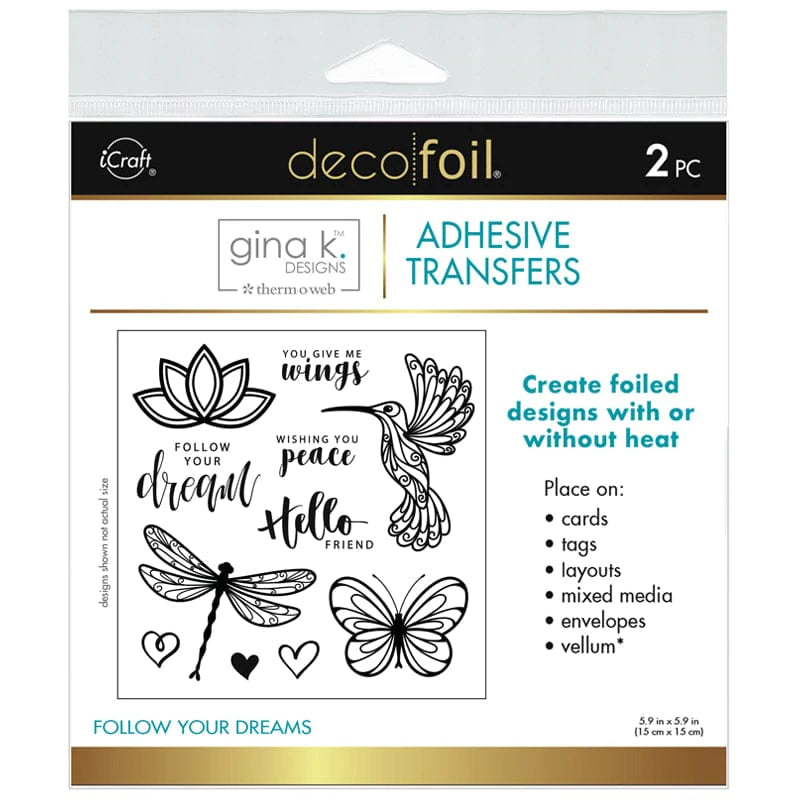 Feuilles de transfert adhésif Deco Foil par Gina K - Suivez vos rêves