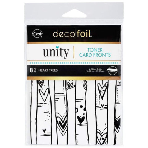 Deco Foil Toner Card Fronts by Unity - Heart Trees 4.25" x 5.5" (8 Sheets)