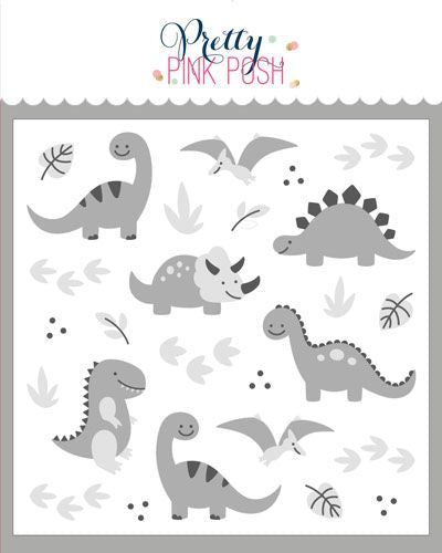 Pochoir de dinosaures en couches