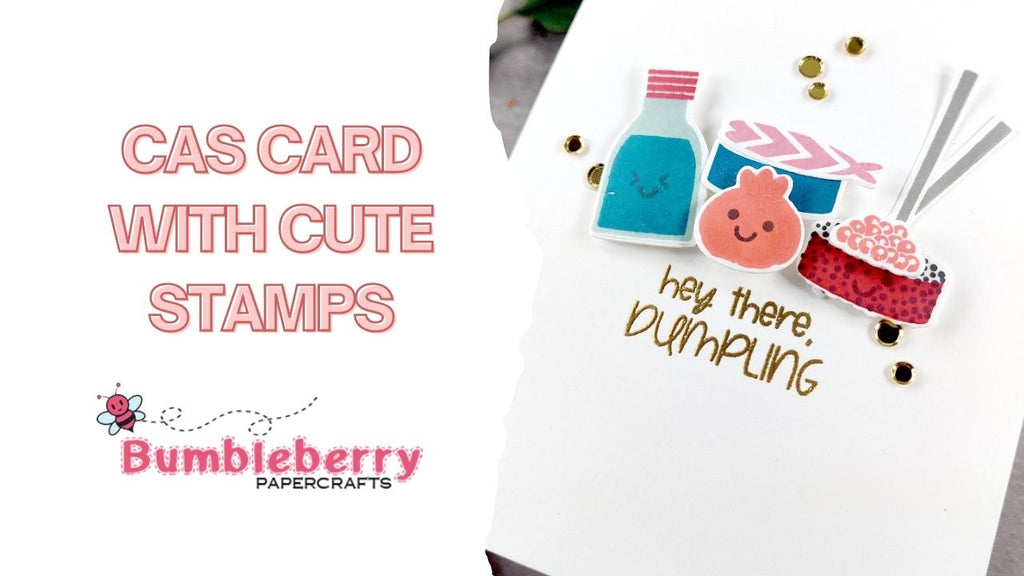 Create a CAS card with cute stamps! (Catherine Pooler Designs Hey There Dumpling)