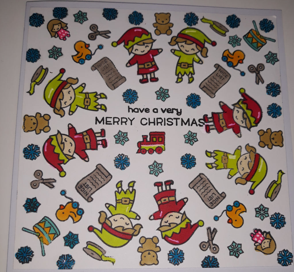 Timbres Holiday Helpers de Lawn Fawn pour créer un motif continu Jo Summers