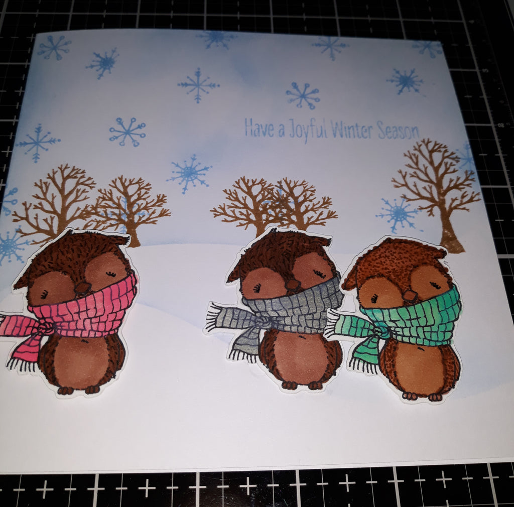 Adding Dimension To Your Cards using Liquid Applique, featuring Warm and Feather Hugs by MFT.