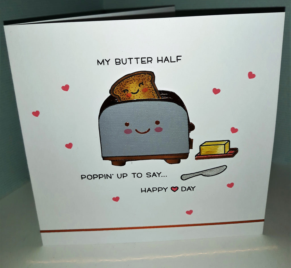 Pelouse faons « Lets Toast » Valentines Card avec des accents de cuivre...........