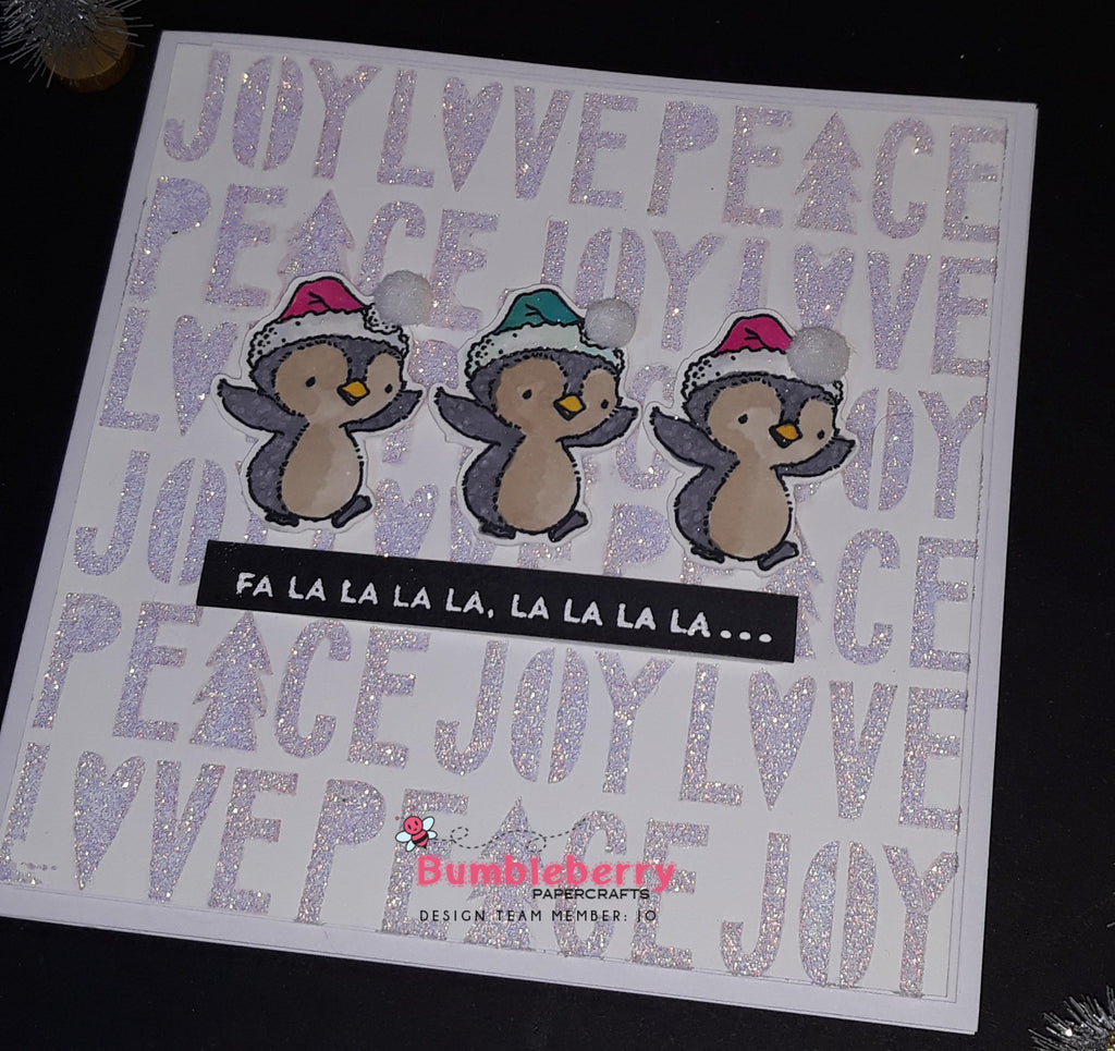 Peace,Love and Joy Three ways to use a stencil.... Christmas Card Number Four