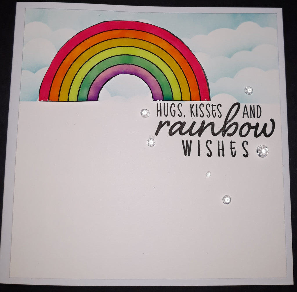 Hugs, Kisses and Rainbow wishes....... using Honey Bee Stamps to create the perfect card to send hope.