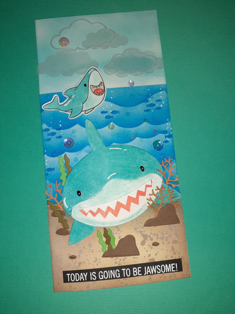 Slim Line Cards using the Cute Baby Shark Die-Namics From My Favorite Things