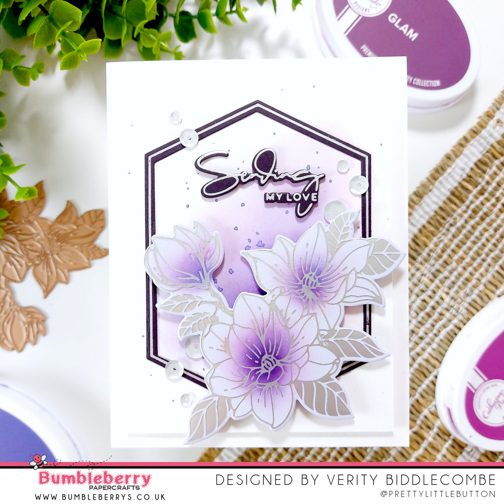 Frame your inking with hot foiling - Spellbinders Yana's Blooms