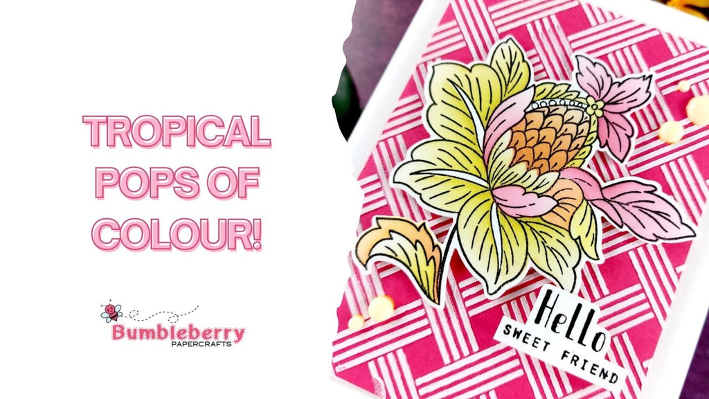 Tropical pops of colour - Altenew stamps, stencils & dies!