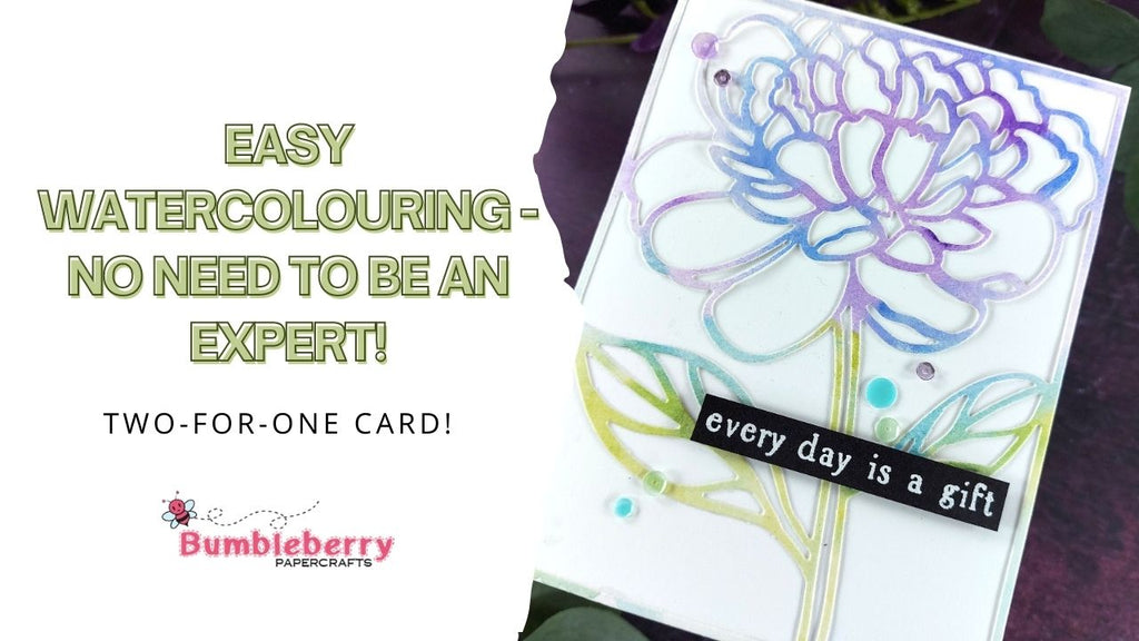Easy water-colouring with die-cuts - Catherine Pooler Peony In Bloom Cover Plate die