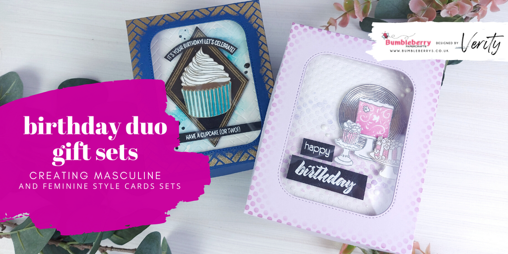 Creating masculine and feminine birthday card sets