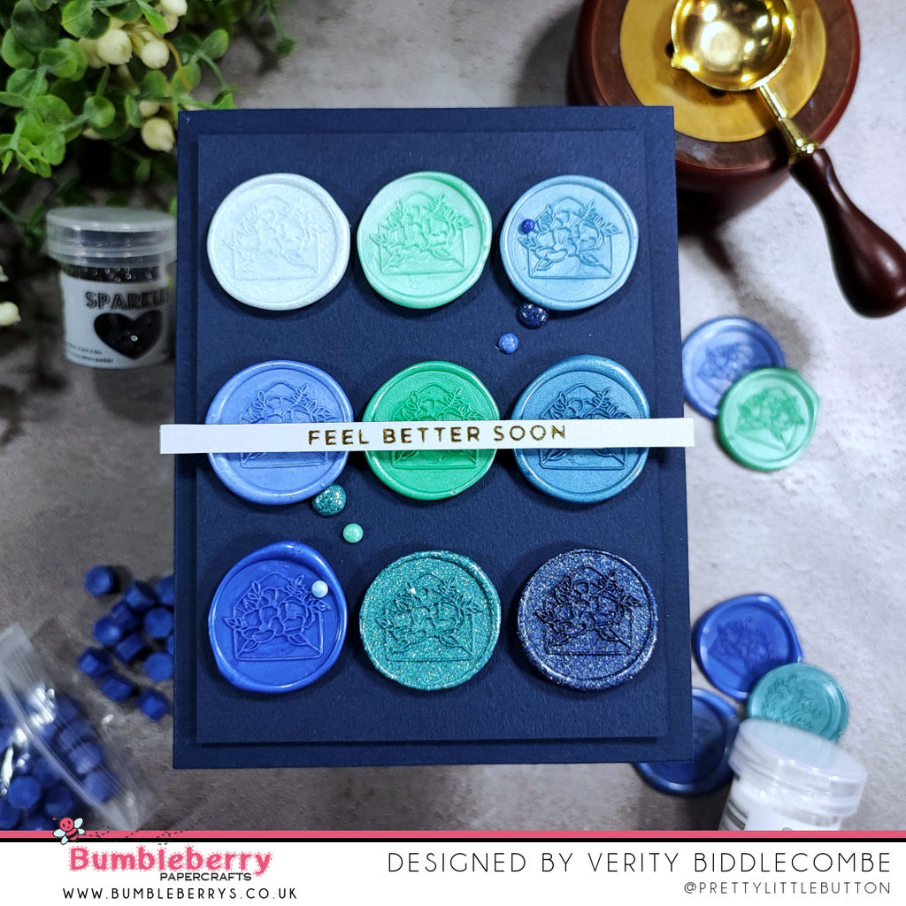 Pattern embellished card using Wax Seals - Spellbinders Sealed By Wax Seal kit