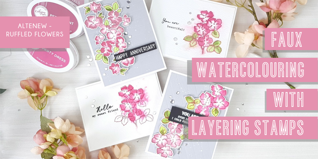 Faux watercolouring with layering stamps