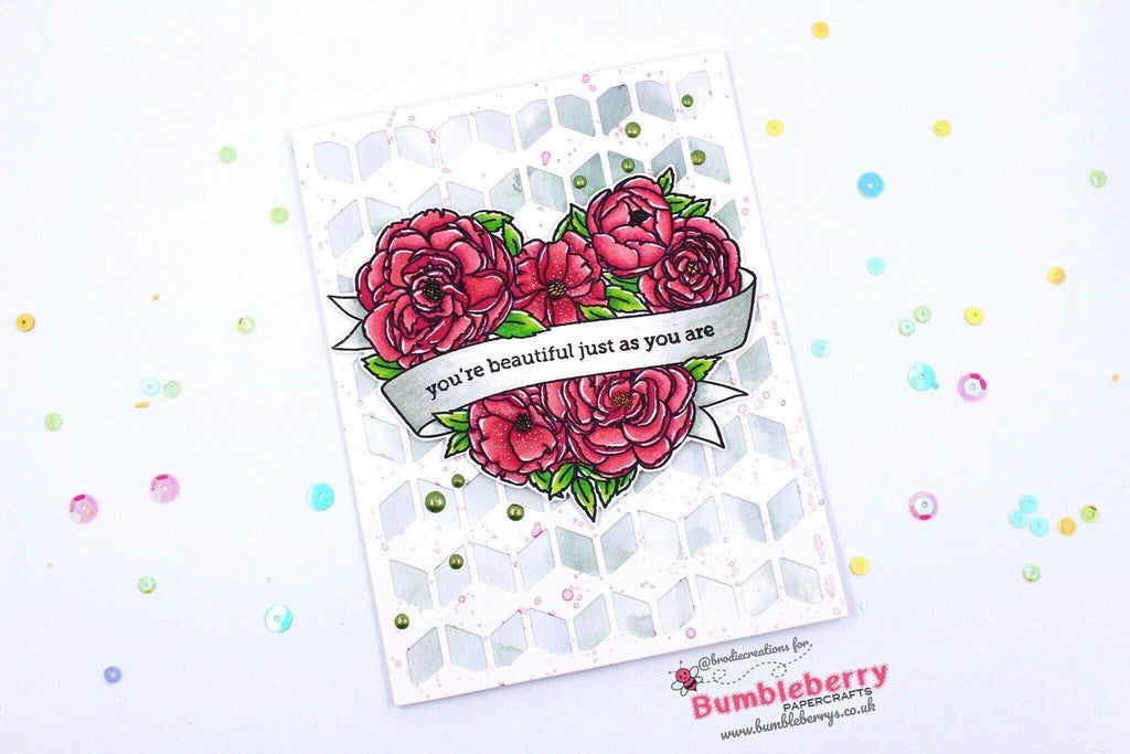 Friendship Card Using Mama Elephant's "Heart In Bloom" Stamp Set! (With Matching Tags!)