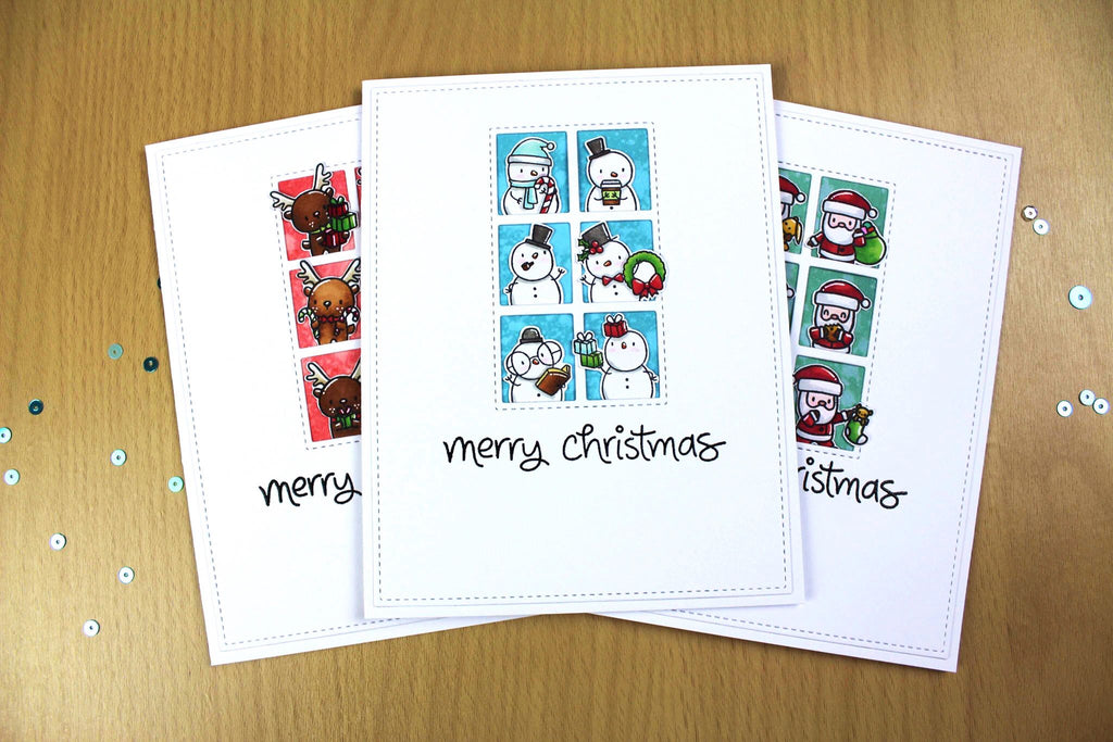 Simple Christmas Cards Using Mama Elephant's "Little Agenda" Stamp Sets!