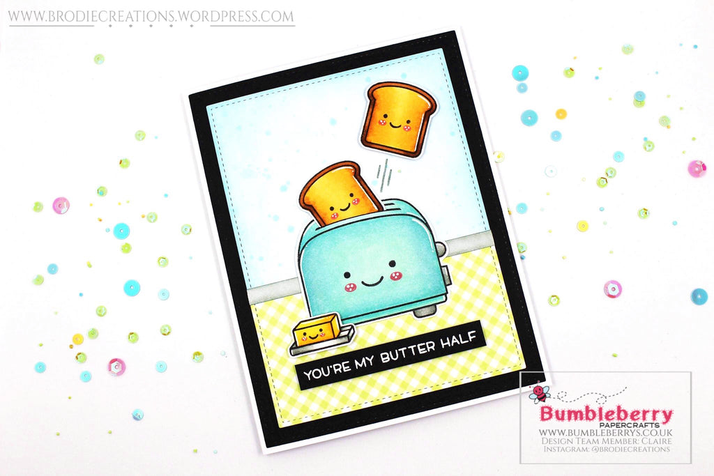 Jolie carte utilisant le jeu de tampons « Let's Toast » de Lawn Fawn !