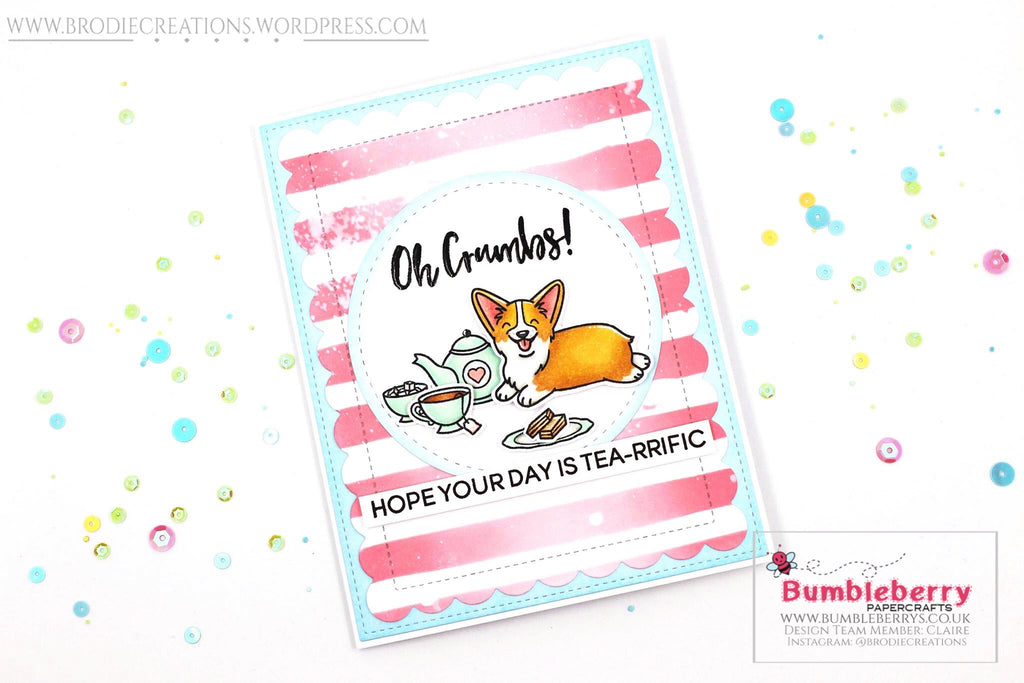 Carte d'anniversaire utilisant le jeu de tampons « Oh Crumbs » de Heffy Doodle !