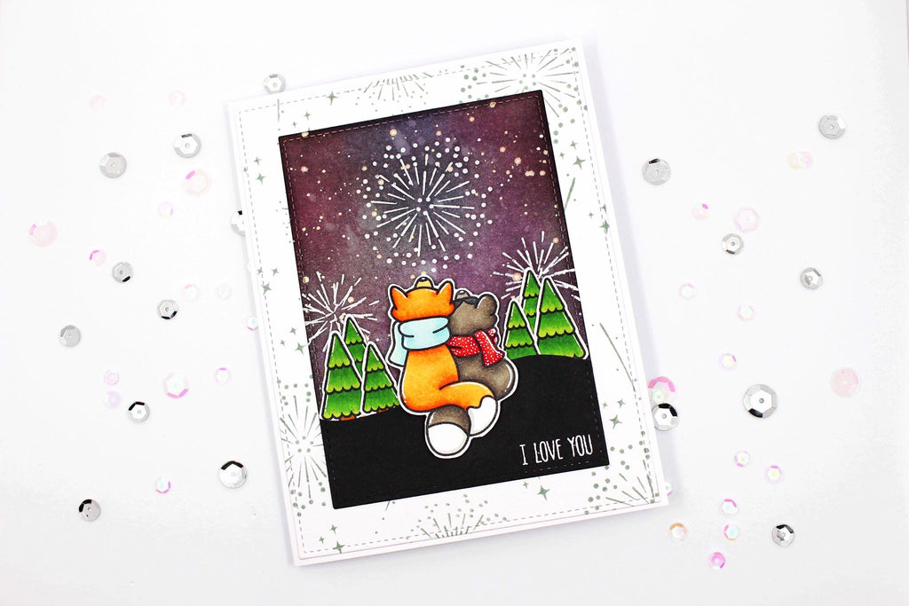 Cute Firework Scene Using Lawn Fawn and MFT Stamps!