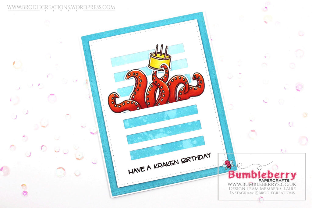 Carte d'anniversaire utilisant le jeu de tampons « Légendaire » d'Avery Elle !