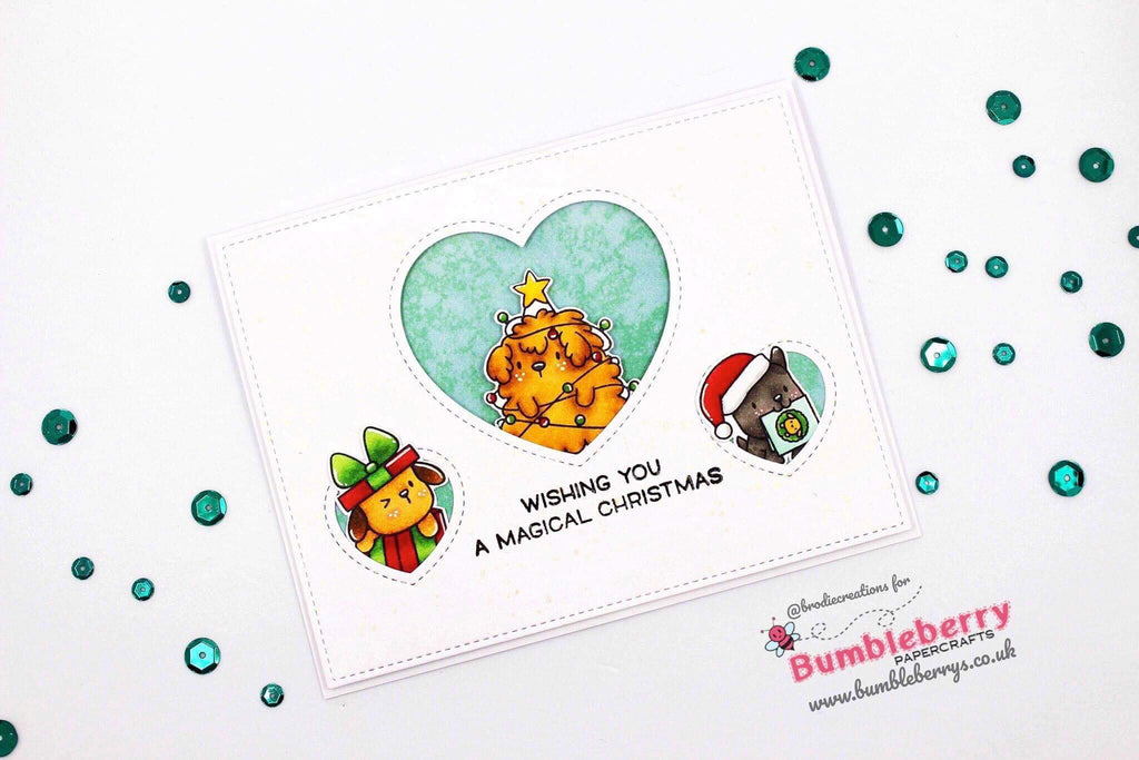 Adorable Christmas Card Using Mama Elephant "Yappy Woofmas" Set!