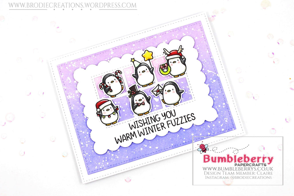Carte de vœux utilisant le jeu de tampons « Little Penguin Agenda » de Mama Elephant !