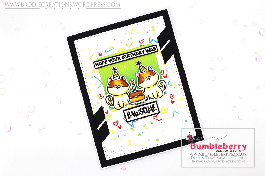 Birthday Card Using Waffle Flower's "Pawsome" Stamp Set!