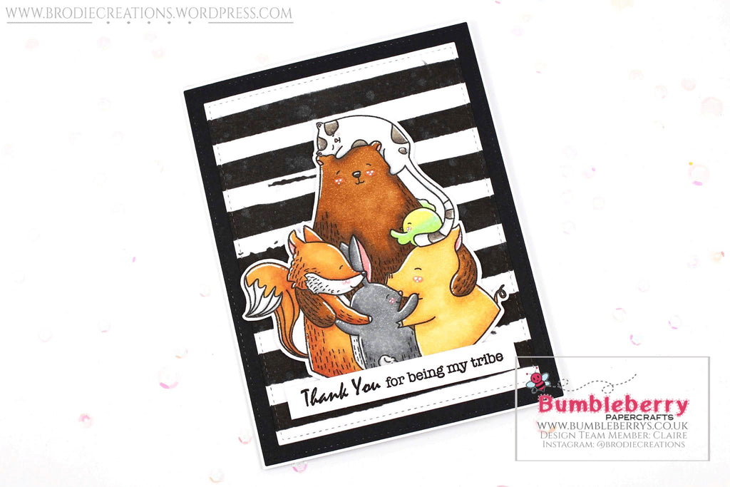 Carte d'amitié utilisant le jeu de tampons « Bear Hugs » de Waffle Flower !