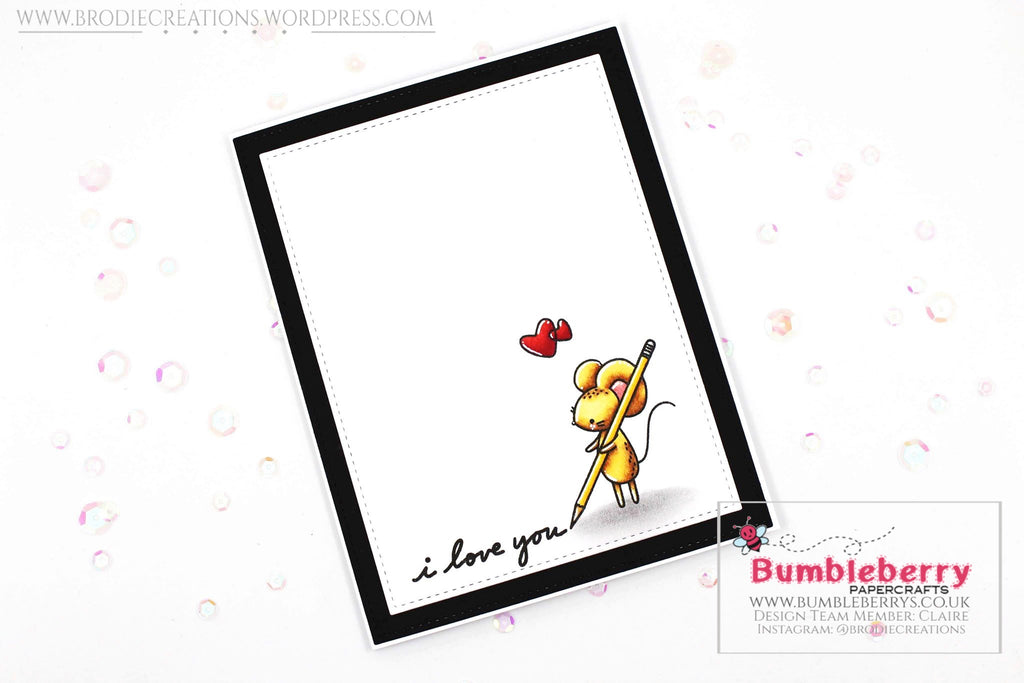 Carte sur le thème de l'amour propre et simple utilisant le jeu de tampons « Secret Admirer » de Waffle Flower !