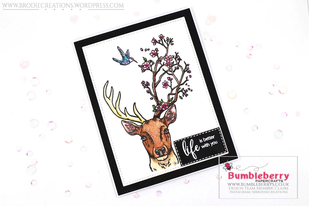 Just Because Card Using Hero Arts' "Staggering Branches" Stamp Set!