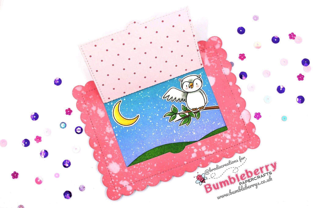 Hip Hip Hourra! Jolie carte Peekaboo utilisant le jeu de tampons Heffy Doodle « Hootiful » !