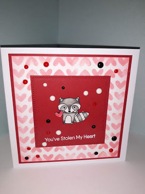 You've Stolen My Heart, using The Friendly Raccoons Stamp Set, from My favourite Things.....