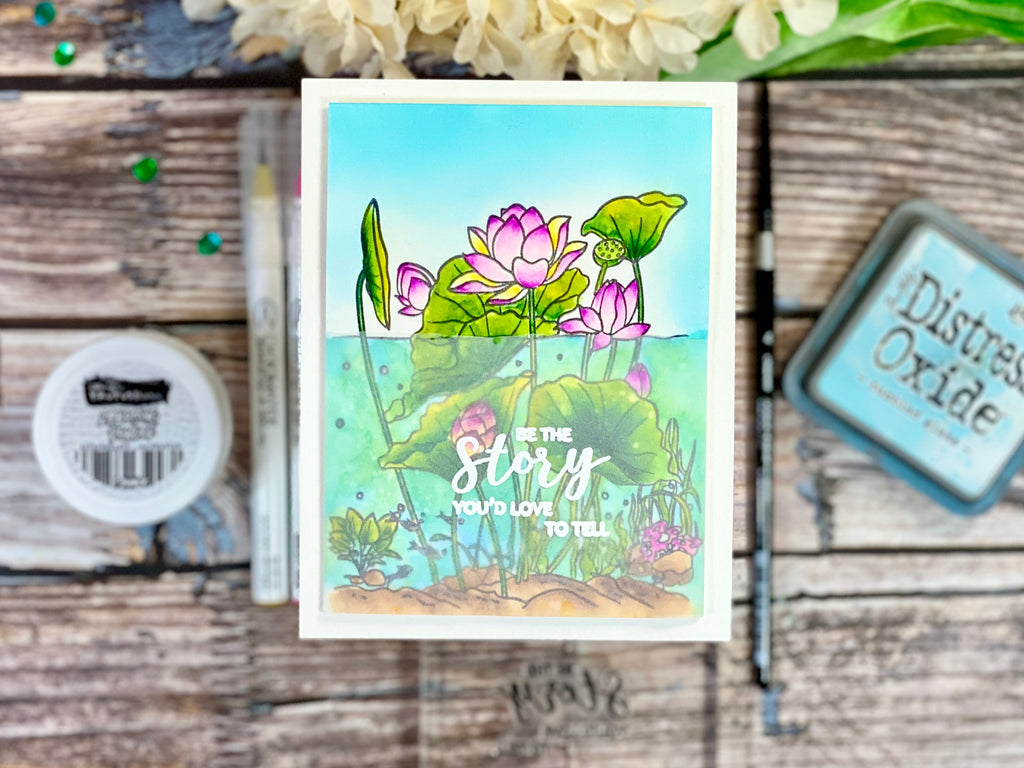 Utiliser du vélin pour créer une scène sous-marine avec Altenew Paint-A-Flower Lotus